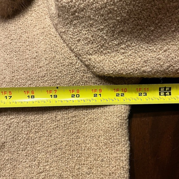 Vintage 50s 60s ROTHMOOR Wool Bouclé Coat with Mink Fur Collar | Pristine - Picture 12 of 14